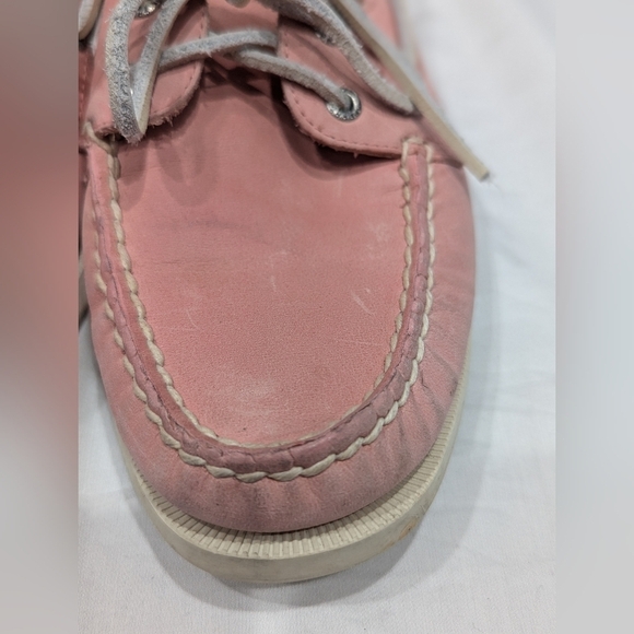 Sperry Top Sider Pink Leather Lace up Boat Deck Shoes Preppy Women’s Size 9 - Picture 4 of 9